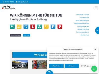 Website von hyfagro Hygienefachgroßhandel GmbH