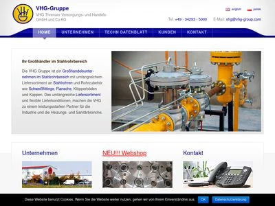 Website von VHG Threnaer Versorgungs- u. Handels GmbH & Co.KG