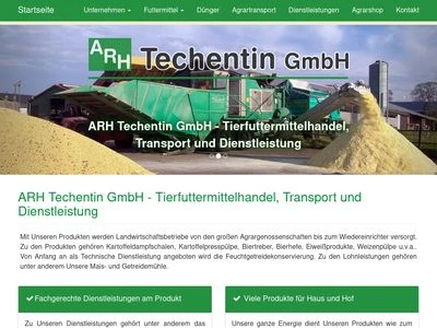Website von ARH Techentin GmbH