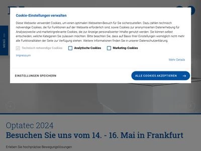 Website von Physik Instrumente (PI) GmbH & Co. KG