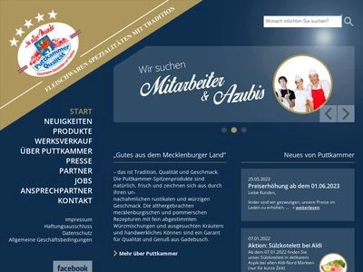 Website von Günter Puttkammer Fleischwaren-Spezialitäten GmbH