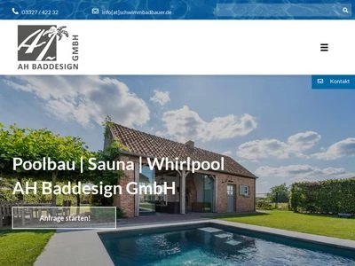 Website von AH GmbH Sauna & Schwimmbadbau