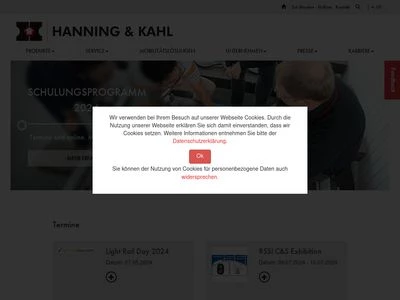 Website von Hanning & Kahl GmbH & Co KG