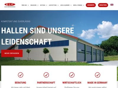 Website von E.L.F Hallen und Maschinenbau GmbH