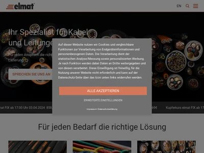 Website von elmat - Schlagheck GmbH & Co. KG