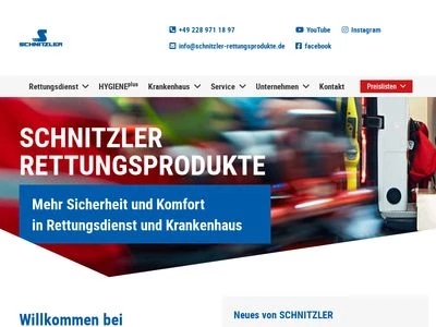 Website von Schnitzler Rettungsprodukte GmbH und Co. KG