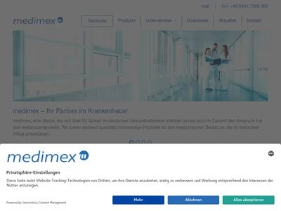Website von medimex GmbH