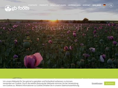 Website von GB Foods GmbH