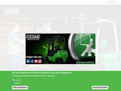 Website von CESAB Material Handling Deutschland