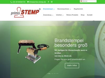 Website von primo STEMP GmbH
