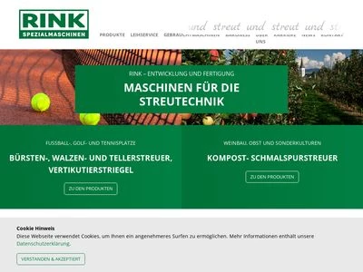 Website von Rink Spezialmaschinen GmbH
