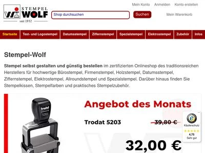 Website von Stempel-Wolf GmbH