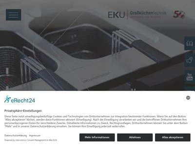 Website von EKU Grossküchentechnik GmbH