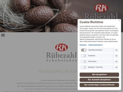 Website von Rübezahl Schokoladen GmbH