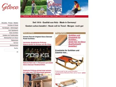 Website von Gloco Holzwaren GmbH