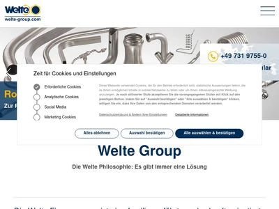 Website von Welte Cardan-Service GmbH