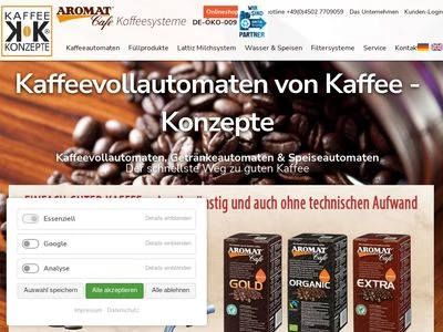 Website von Kaffee-Konzepte GmbH & Co. KG
