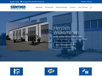 Website von Günther Fleischereibedarf GmbH