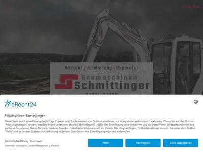 Website von Baumaschinen Schmittinger GmbH