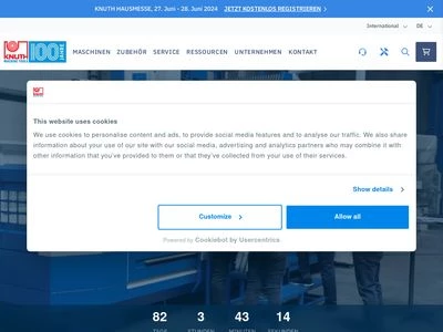 Website von KNUTH Werkzeugmaschinen GmbH