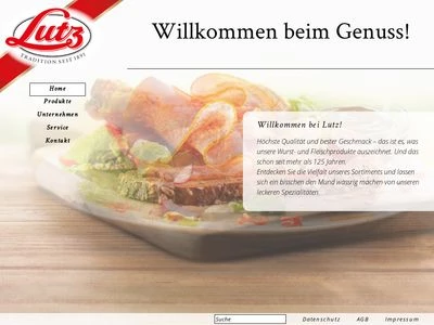 Website von Lutz Fleischwaren - zur Mühlen ApS & Co. KG