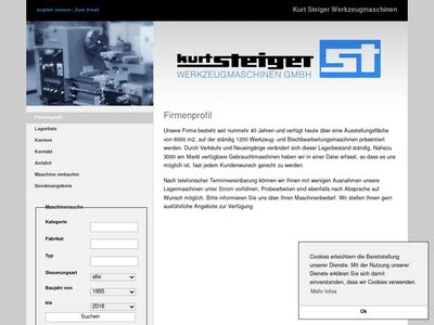 Website von Kurt Steiger Werkzeugmaschinen GmbH