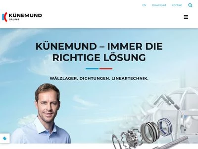 Website von KÜNEMUND Wälzlager Holding AG