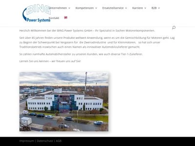 Website von BING Power Systems GmbH