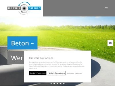 Website von Beton Röser GmbH + Co. KG