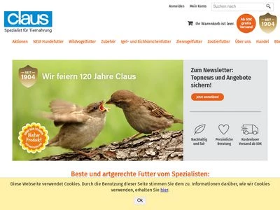 Website von Claus GmbH