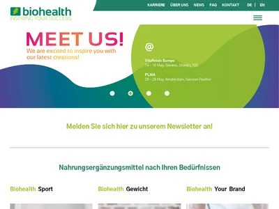 Website von BHI Biohealth International GmbH