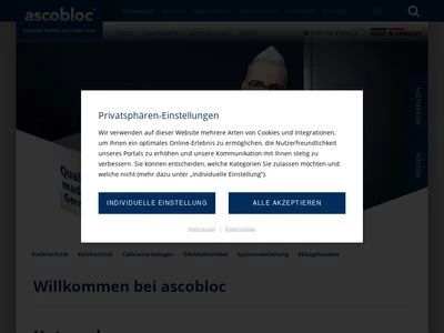 Website von ascobloc Gastro-Gerätebau GmbH
