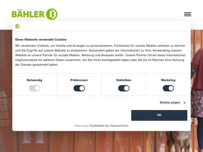 Website von Orthopädie Bähler AG