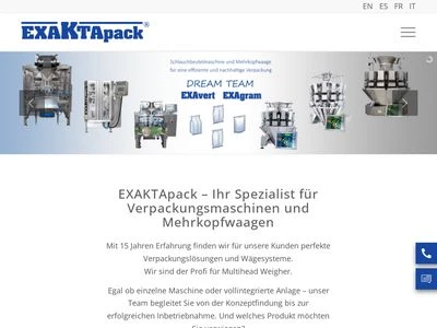 Website von Exaktapack Dtl. GmbH