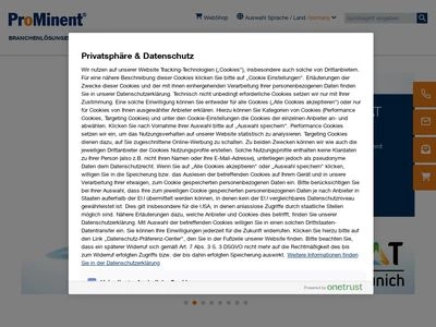 Website von ProMinent GmbH