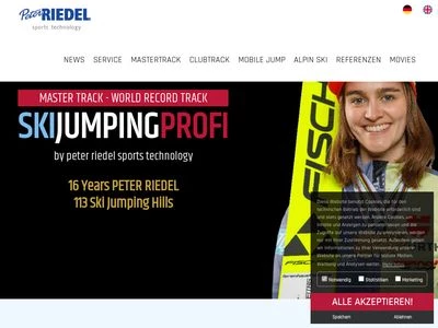 Website von Peter Riedel GmbH sports technology