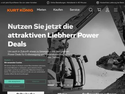 Website von Kurt König Baumaschinen GmbH