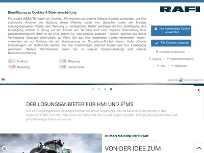 Website von RAFI GmbH & Co. KG