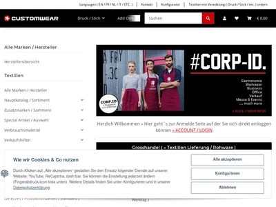Website von CUSTOMWEAR GmbH