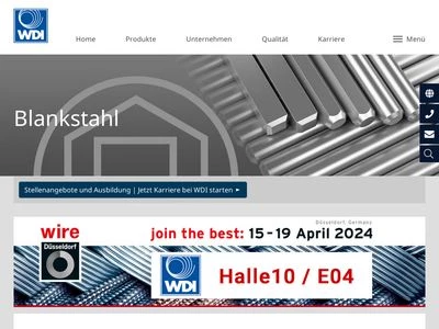 Website von WDI - Westfälische Drahtindustrie GmbH