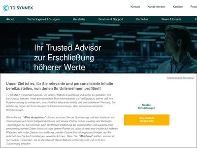 Website von TD SYNNEX Germany GmbH & Co. OHG