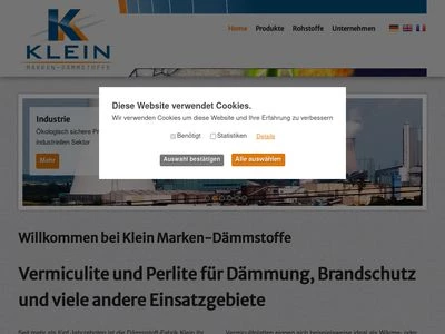 Website von Dämmstoff-Fabrik Klein GmbH