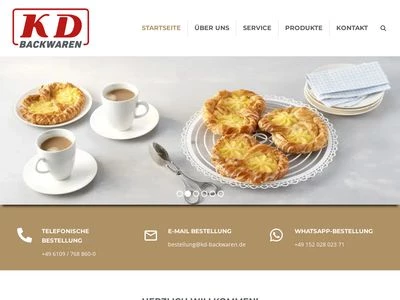 Website von K  D Backwaren GmbH