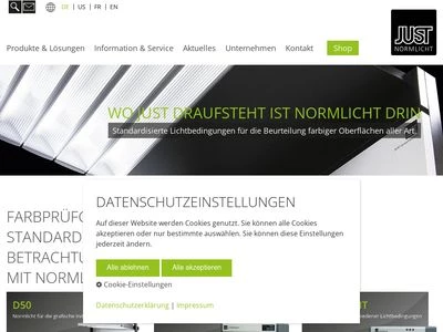 Website von JUST Normlicht GmbH