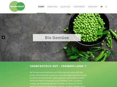 Website von Farmers Land Food GmbH