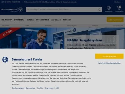 Website von HAHN + KOLB Werkzeuge GmbH