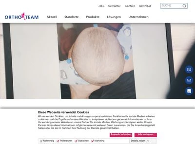 Website von ORTHO-TEAM AG
