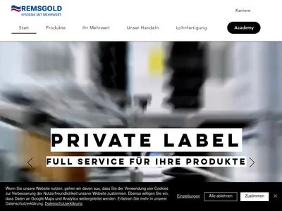 Website von Remsgold Chemie GmbH & Co.KG
