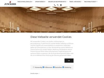 Website von Junckers Parkett GmbH