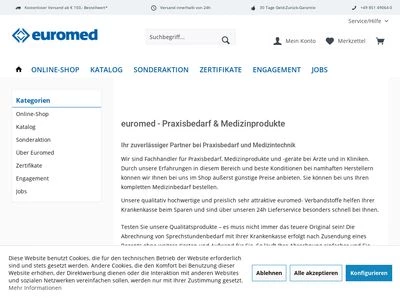 Website von euromed GmbH
